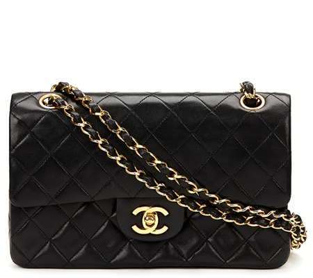 Black Chanel Small Classic Lambskin Leather Double Flap Bag