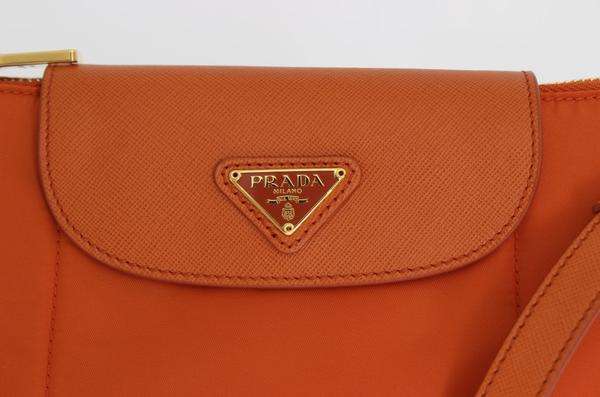 Prada Orange Tessuto Clutch