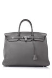 Pre-Owned Hermès Etain Taurillon Clemence Birkin 40