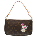 Louis Vuitton pochette accessoire brown cloth clutch bag