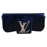 Louis Vuitton sobe black patent leather clutch bag