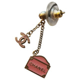 Chanel pink metal earrings