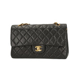 Chanel timeless/classique black leather handbag