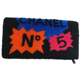 Chanel multicolour shearling clutch bag