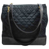 Chanel petite shopping tote black cotton handbag