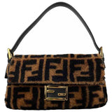 Fendi baguette brown shearling handbag