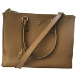 Prada galleria camel leather handbag