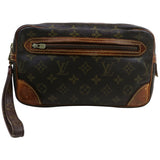 Louis Vuitton nile brown cloth clutch bag