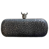 Alexander Mcqueen knuckle metallic leather clutch bag