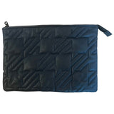 Maje navy leather clutch bag