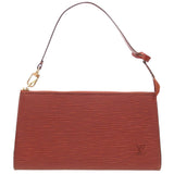 Louis Vuitton pochette accessoire brown leather clutch bag