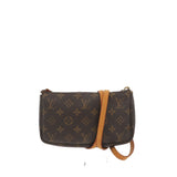 Louis Vuitton pochette accessoire brown cloth clutch bag