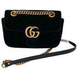 Gucci marmont black velvet handbag