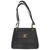 Chanel black leather handbag