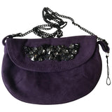 Maje purple suede clutch bag