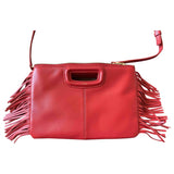 Maje red leather handbag