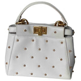 Fendi peekaboo mini pocket white leather handbag