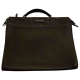 Fendi peekaboo black patent leather bag