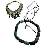 Marni green crystal long necklaces