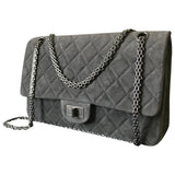 Chanel 2.55 grey suede handbag