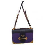 Prada cahier purple leather handbag