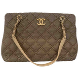 Chanel beige leather handbag