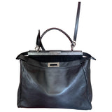 Fendi peekaboo black leather handbag