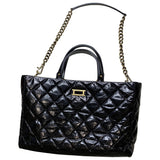 Chanel 2.55 black patent leather handbag