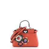 Fendi peekaboo red leather handbag