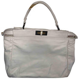 Fendi peekaboo white leather handbag