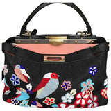 Fendi peekaboo black denim - jeans handbag