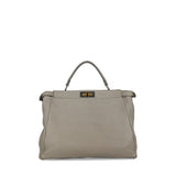 Fendi peekaboo grey leather handbag