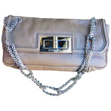 Chanel 2.55 khaki leather handbag