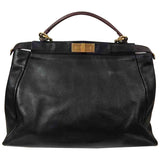 Fendi peekaboo black leather handbag