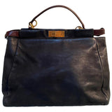 Fendi peekaboo black leather handbag