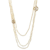 Chanel baroque gold pearl necklaces