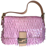 Fendi mamma baguette  pink glitter handbag