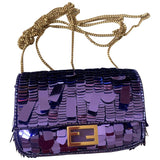 Fendi baguette purple glitter handbag