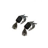 Oscar De La Renta black crystal earrings