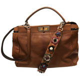 Fendi peekaboo brown leather handbag