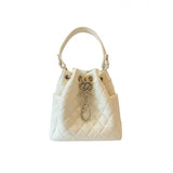 Chanel white leather handbag