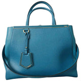 Fendi 2jours turquoise leather handbag