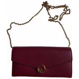 Fendi burgundy leather clutch bag