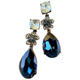 Oscar De La Renta blue metal earrings