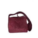 Fendi burgundy suede handbag