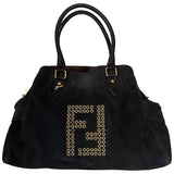 Fendi black suede handbag