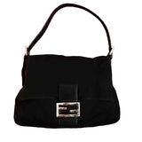 Fendi mamma baguette  black cloth handbag