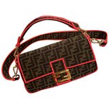 Fendi baguette brown cloth handbag