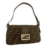 Fendi baguette brown cloth handbag