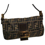 Fendi baguette brown cloth handbag